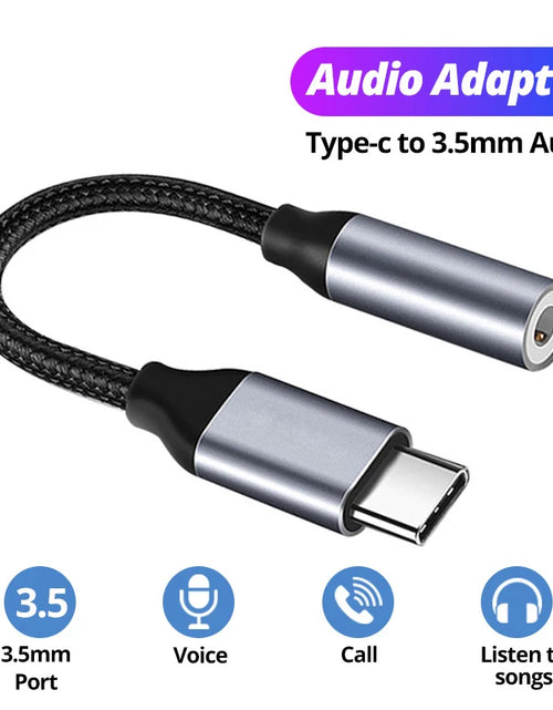 Load image into Gallery viewer, USB Type C to 3.5Mm Aux Adapter Type-C 3 5 Jack Audio Cable Earphone Cable Converter for Iphone 15 Samsung Galaxy S24 S23 Ultra
