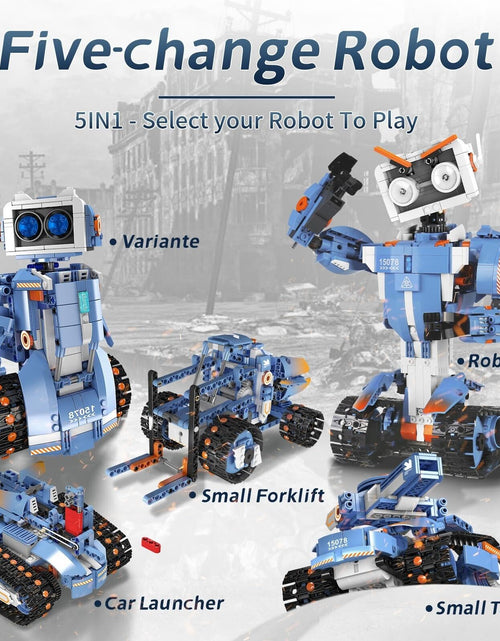 Load image into Gallery viewer, Robot Building STEM Toys: 5 in 1 STEM Projects for Kids Ages 8-12, Remote &amp; A...
