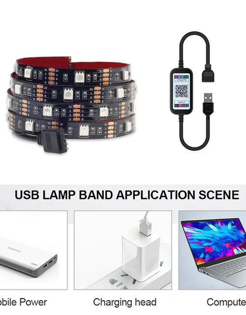 Load image into Gallery viewer, Background Atmosphere Light Strips 5050Rgb Color Bluetooth 5V Light Set TV Bedside Bar Atmosphere Light
