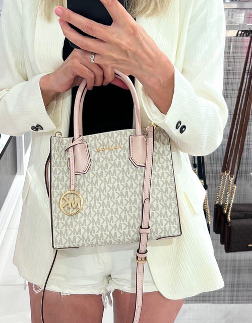 Load image into Gallery viewer, Michael Kors Mercer Messenger Medium Crossbody Bag Vanilla Powder Blush
