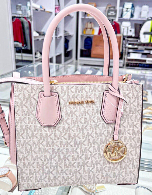 Load image into Gallery viewer, Michael Kors Mercer Messenger Medium Crossbody Bag Vanilla Powder Blush
