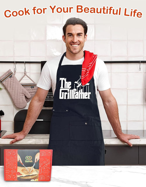 Load image into Gallery viewer, Funny Cooking Chef Apron with Pockets BBQ Kitchen Work Aprons Birthday Dad Creative Gifts
