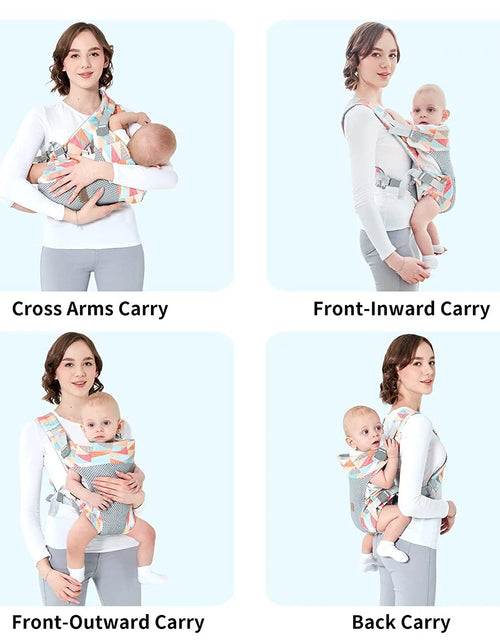 Load image into Gallery viewer, Baby Carrier, 4-In-1 Colorful Baby Carrier, Front and Back Baby Sling with Adjustable Holder
