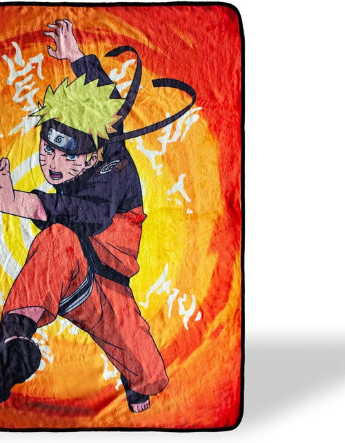 Load image into Gallery viewer, Naruto with Kanji Symbols Large Anime Fleece Throw Blanket | Official Naruto Throw Blanket | Collectible Anime Throw Blanket | Measures 60 X 45 Inches
