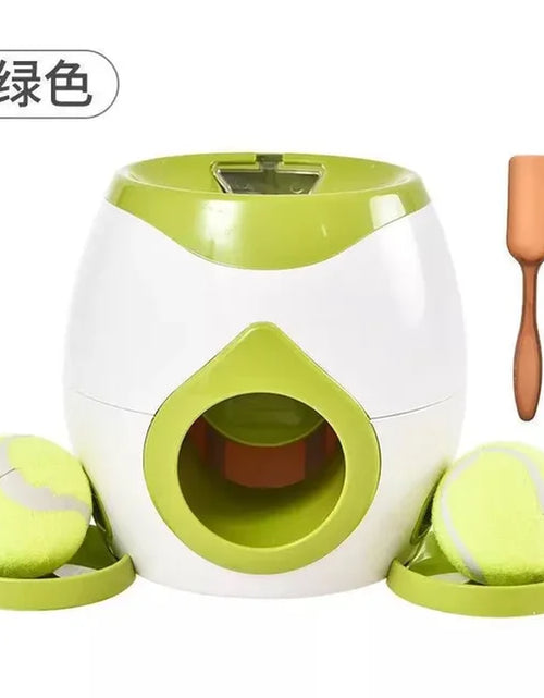 Load image into Gallery viewer, Pet Interactive Toy Tennis Ball Launcher 2 in 1 Automatic Throwing Device Training Reward Machine Pet Fun Feeder Interactive Toy
