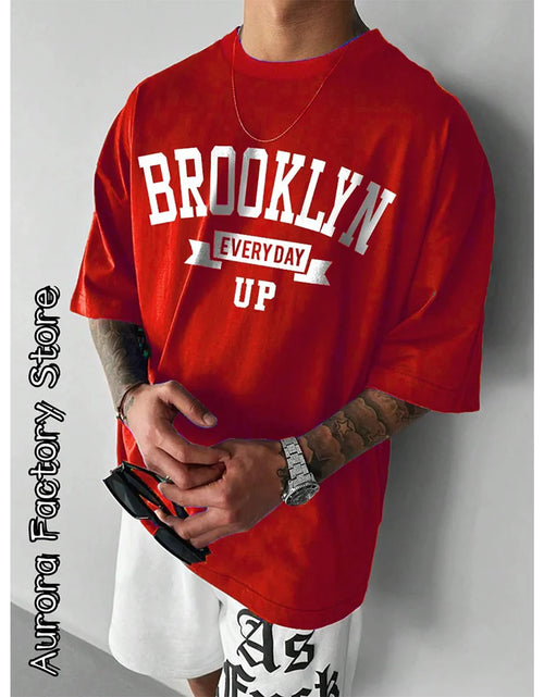 Load image into Gallery viewer, 2024 Summer Men&#39;S T-Shirt Brooklyn Camiseta Letter Printed T-Shirt Casual Short Sleeve Streetwear Oversized T-Shirt Men Clothes
