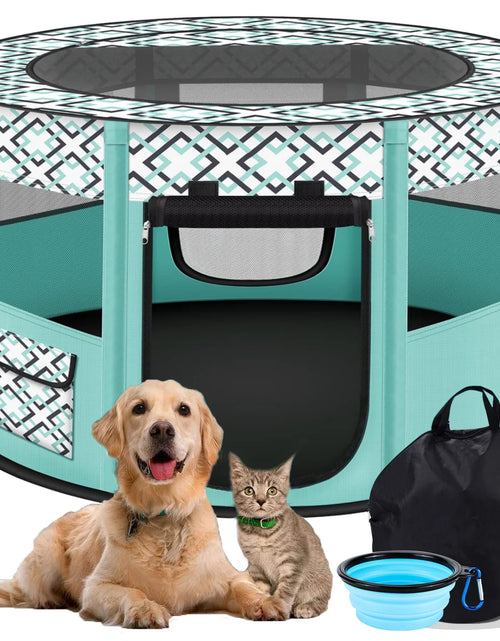 Load image into Gallery viewer, Large Pet Playpen, 44&quot; Diameter 24&quot; Height Dog Playpen, Heavy Duty Portable Exercise Pen Tent for Dog, Cat, Rabbit, Foldable Indoor Outdoor Travel Use, Come with Carrying Case
