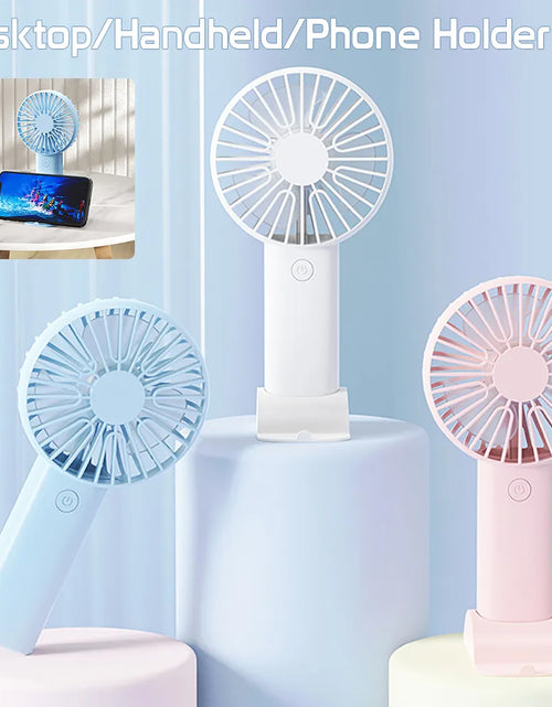 Load image into Gallery viewer, Mini Portable Fans Handheld USB Rechargeable Fan Mini Desktop Air Cooler Outdoor Fan Cooling Travel Hand Fans Ventilation Fan
