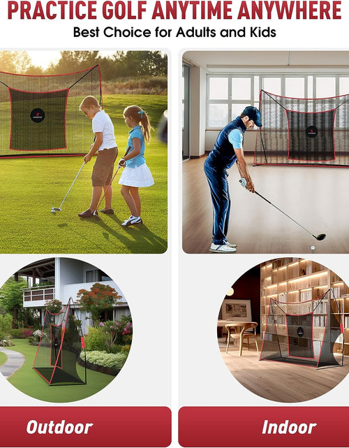 Load image into Gallery viewer, Golf Hitting Net Heavy Duty Golf Practice Net for Backyard Driving Golf Net with High Impact Chipping Hitting Target Golf Driving Practice Net Include Carry Bag Golf Balls for Indoor Outdoor
