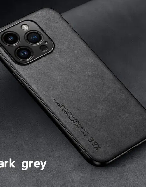 Load image into Gallery viewer, Luxury Magnetic Sheepskin Leather Case for  15 14 13 12 11 Pro Max Mini XR XS 8 7 plus Shockproof Matte Soft Bumper Cover
