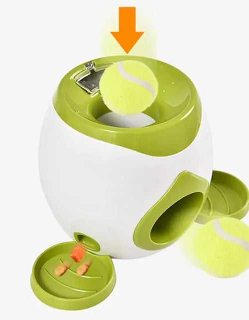 Load image into Gallery viewer, Pet Interactive Toy Tennis Ball Launcher 2 in 1 Automatic Throwing Device Training Reward Machine Pet Fun Feeder Interactive Toy
