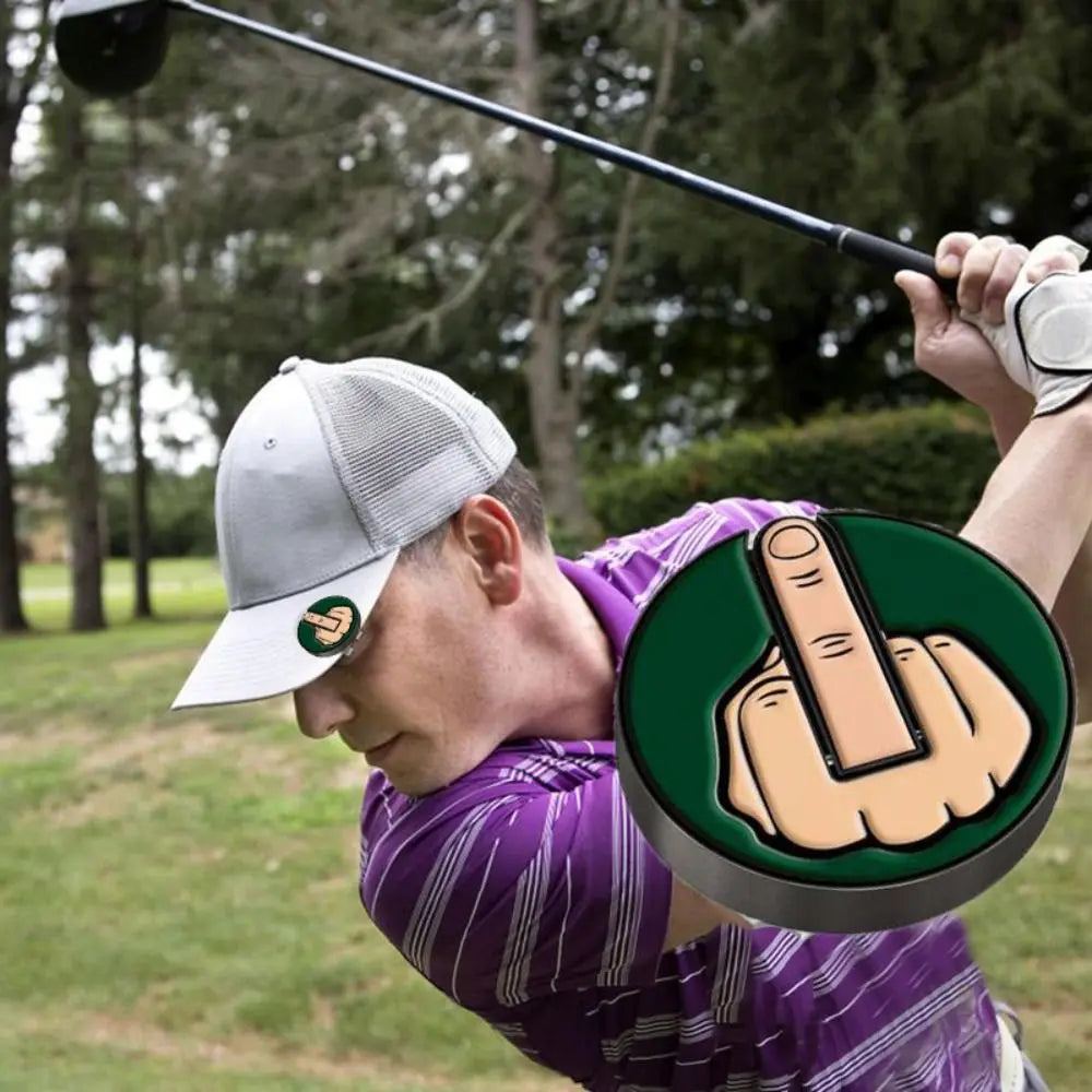 Funny Middle Finger Golf Ball Marker Golf Hat Clip Marker Magnetic Removable Golf Ball Position Mark Golf Accessories