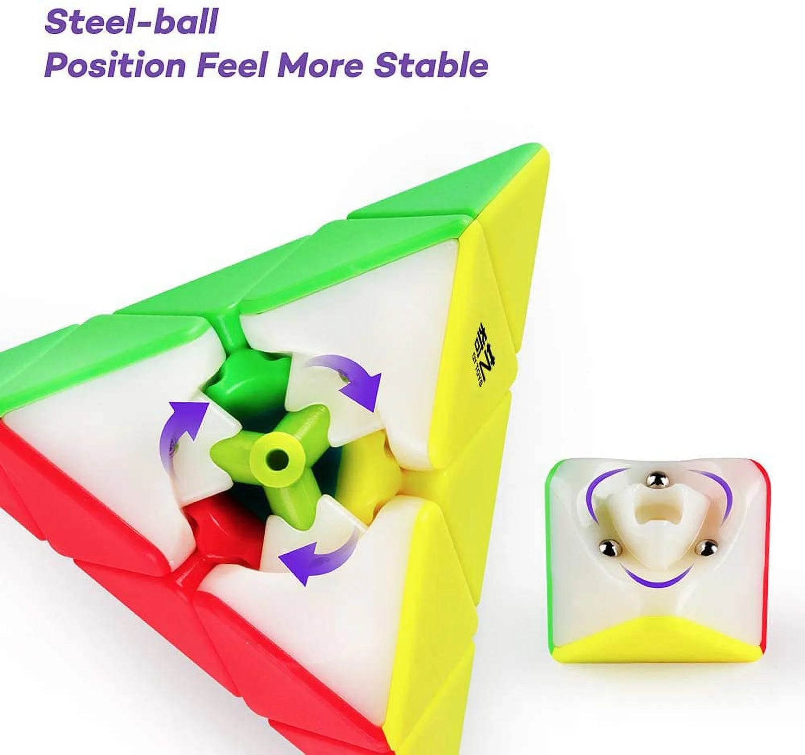 QYTOYS Qiming Pyramid Speed Cube Stickerless Triangle Cube 3X3 Puzzle