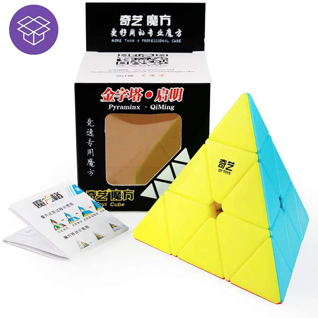 QYTOYS Qiming Pyramid Speed Cube Stickerless Triangle Cube 3X3 Puzzle