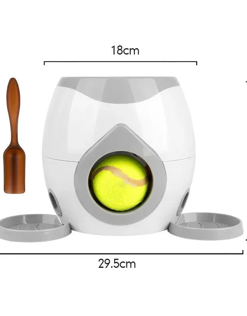 Load image into Gallery viewer, Pet Interactive Toy Tennis Ball Launcher 2 in 1 Automatic Throwing Device Training Reward Machine Pet Fun Feeder Interactive Toy
