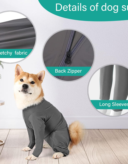 Load image into Gallery viewer, Dog Onesie Prevent Shedding Hair Surgery Recovery Suit Pet&#39;S Bodysuit Sport Shirt Reduce Anxiety Jumpshirt Gray/Xxl
