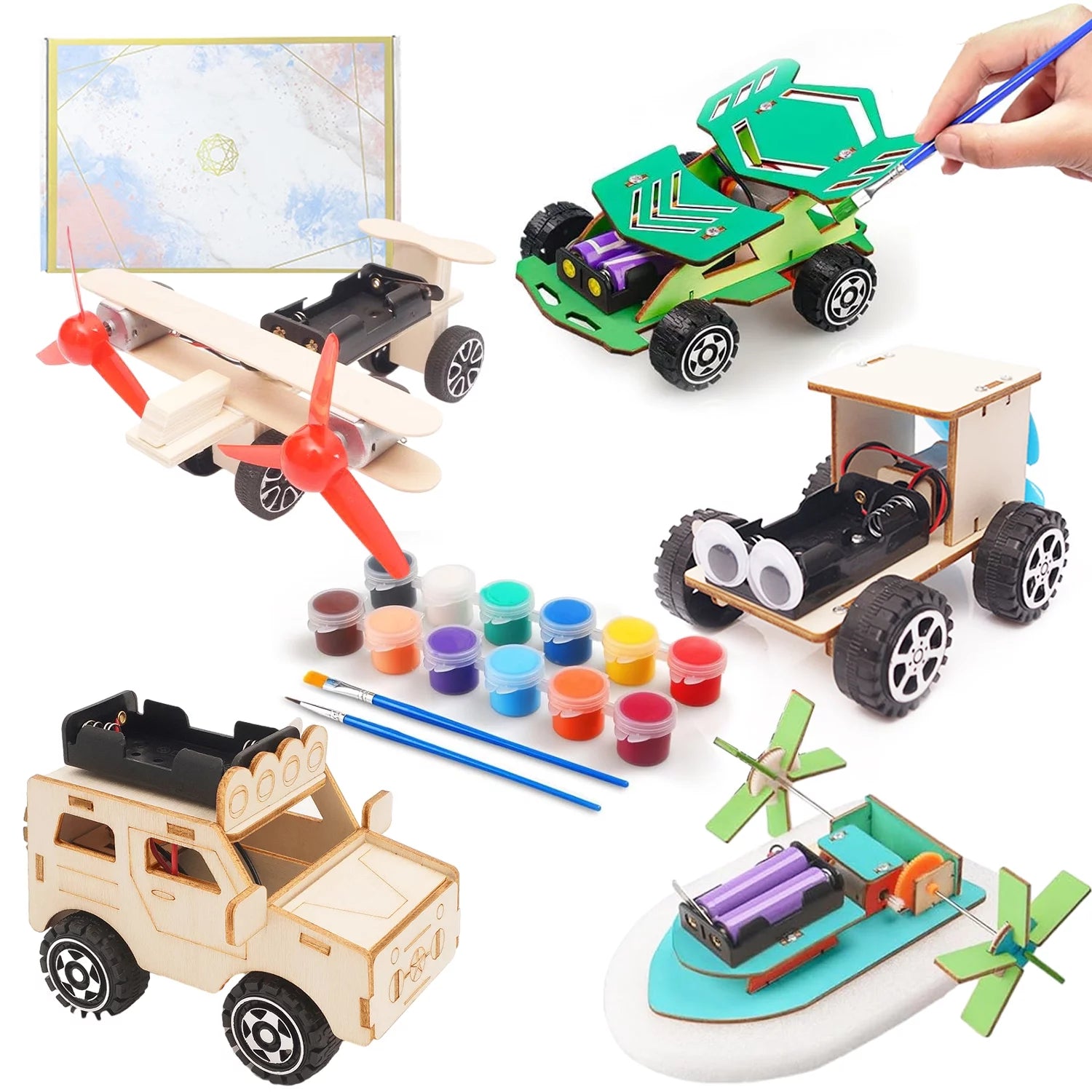 5 in 1 STEM Kits, Wooden Science Kits for Kids, STEM Projects for Kids Ages 8-12, Science Educational Crafts Building Kit, Toys for 8 9 10 11 12 13 Year Old Boys and Girls