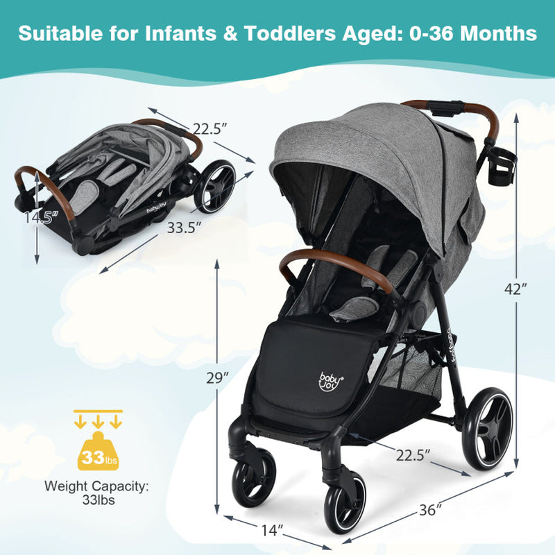 High Landscape Baby Stroller with Easy One-Hand Fold Design