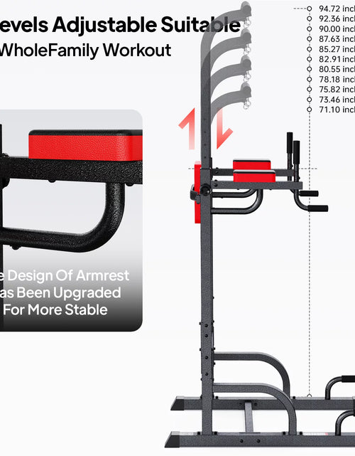 Load image into Gallery viewer, Body Champ Multifunction Power Tower Dip Station Pull up Bar Power Rack for Home Gym Strength Training Workout Equipment Max Weight 480Lbs
