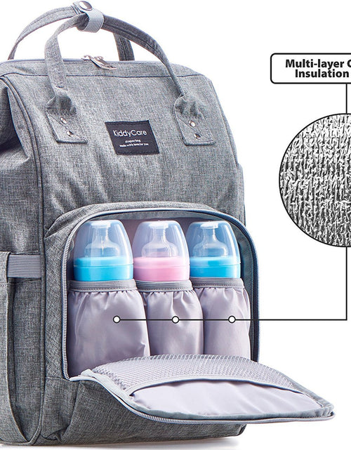 Load image into Gallery viewer, Diaper Bag Backpack – Multi-Function Baby Bag, Maternity Nappy Bags for Travel, Large Capacity, Waterproof, Durable &amp; Stylish for Woman and Men, Gray
