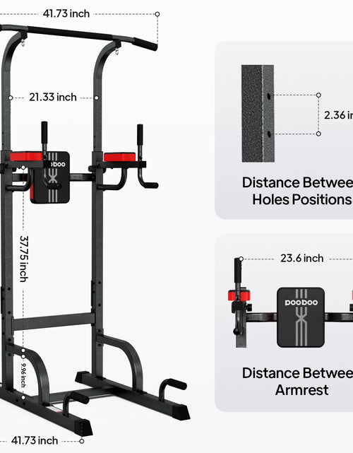 Load image into Gallery viewer, Body Champ Multifunction Power Tower Dip Station Pull up Bar Power Rack for Home Gym Strength Training Workout Equipment Max Weight 480Lbs
