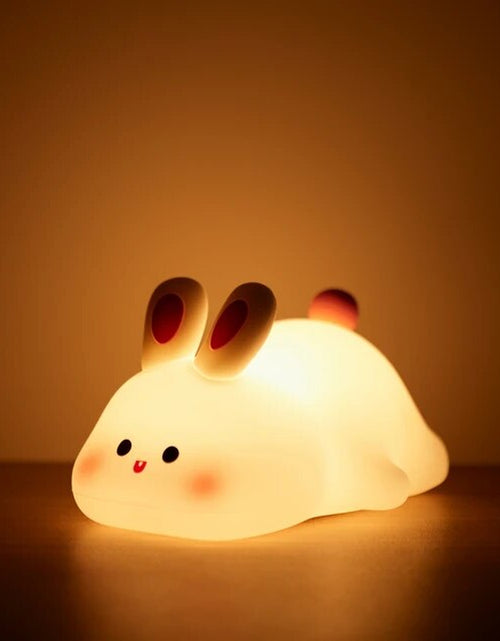 Load image into Gallery viewer, LED Night Lights Cute Sheep Panda Rabbit Silicone Lamp USB Rechargeable Timing Bedside Decor Kids Baby Nightlight Birthday Gift
