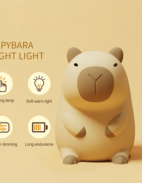 Load image into Gallery viewer, Capybara Silicone Night Light Cute Panda Rechargeable Adjustable Brightness Timing Rechargeable Sleep Nightlights for Kids Room
