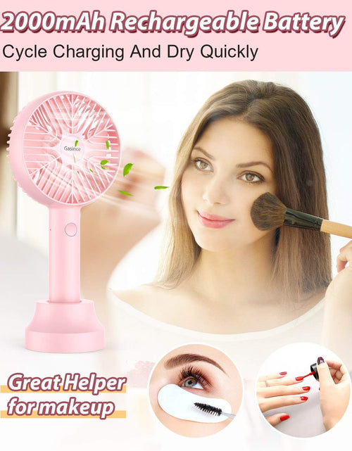 Load image into Gallery viewer, Handheld Fan Mini Fan,Small Personal Portable Fan, USB Desk Fan,Rechargeable Eyelash Fan for Makeup,8-13Hours Operated Small Makeup Eyelash Fan for Women Girls Outdoor and Indoor (Pink)
