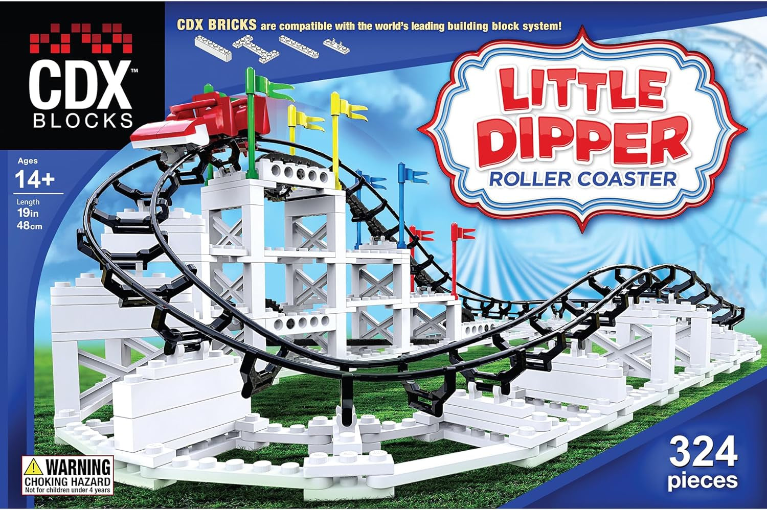 : Little Dipper - 324 Pcs, Building Brick Set, Gravity Powered Roller Coaster Model, Promotes STEM Learning