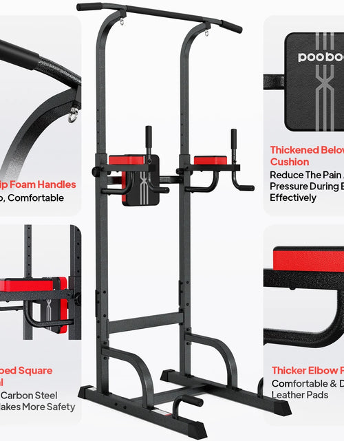 Load image into Gallery viewer, Body Champ Multifunction Power Tower Dip Station Pull up Bar Power Rack for Home Gym Strength Training Workout Equipment Max Weight 480Lbs
