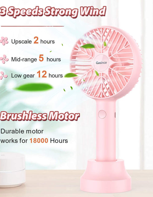 Load image into Gallery viewer, Handheld Fan Mini Fan,Small Personal Portable Fan, USB Desk Fan,Rechargeable Eyelash Fan for Makeup,8-13Hours Operated Small Makeup Eyelash Fan for Women Girls Outdoor and Indoor (Pink)
