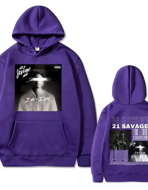 Load image into Gallery viewer, Rapper 21 Savage I Am I Was Music Album Graphics Hoodie Men Hip Hop Vintage Oversized Sweatshirts Male Fleece Hoodies Streetwear
