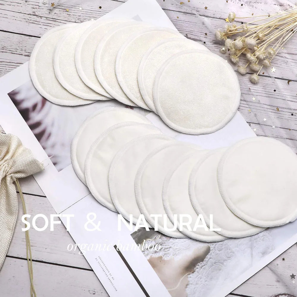 Organic Bamboo Nursing Breast Pads Reusable Nursing Pads Washable Breastfeeding Nipple Pad Nipplecovers for Breast Feeding