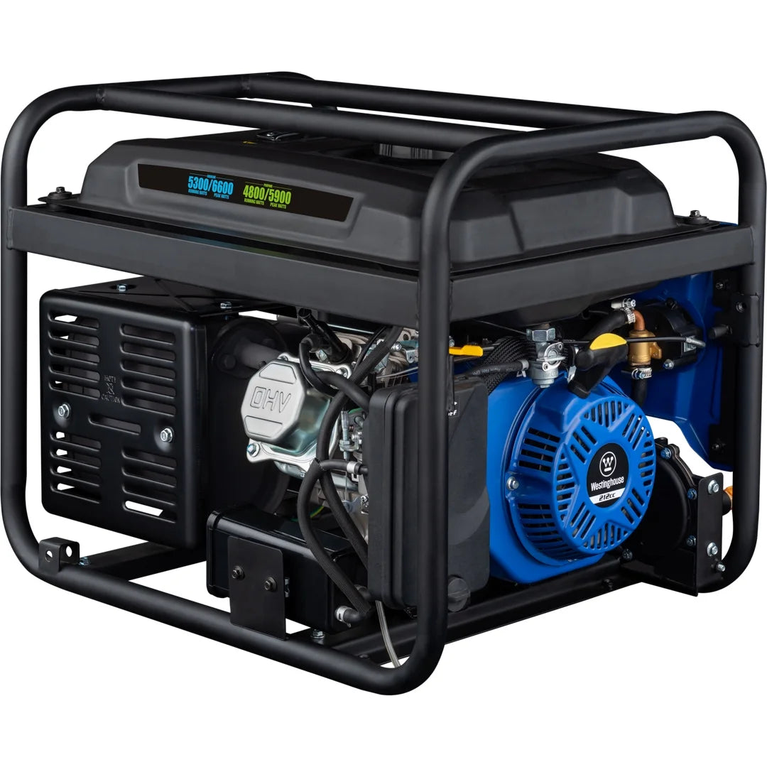 6600 Peak Watt Home Backup Dual Fuel Portable Generator W/ Remote Electric Start & CO Sensor