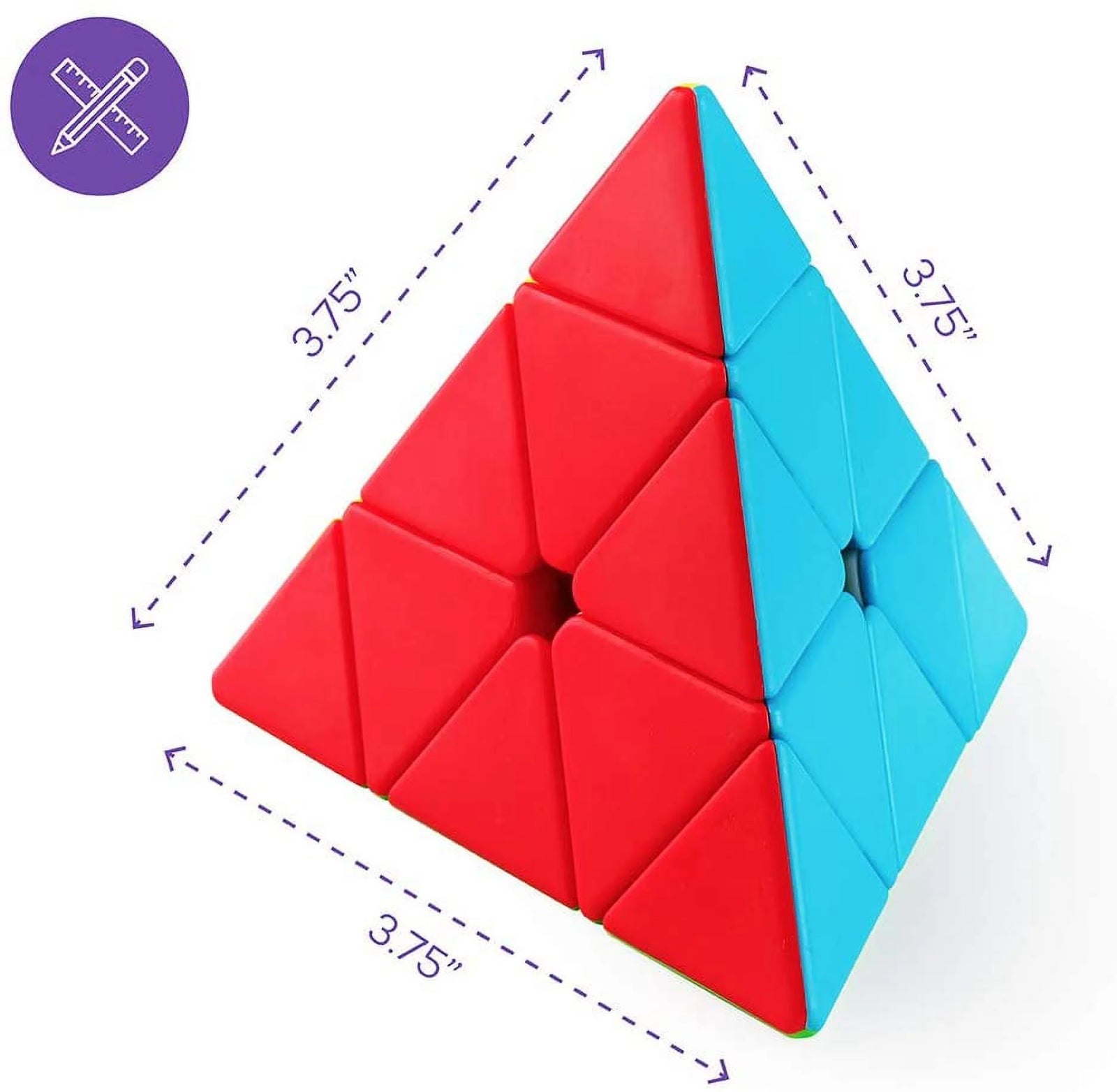 QYTOYS Qiming Pyramid Speed Cube Stickerless Triangle Cube 3X3 Puzzle