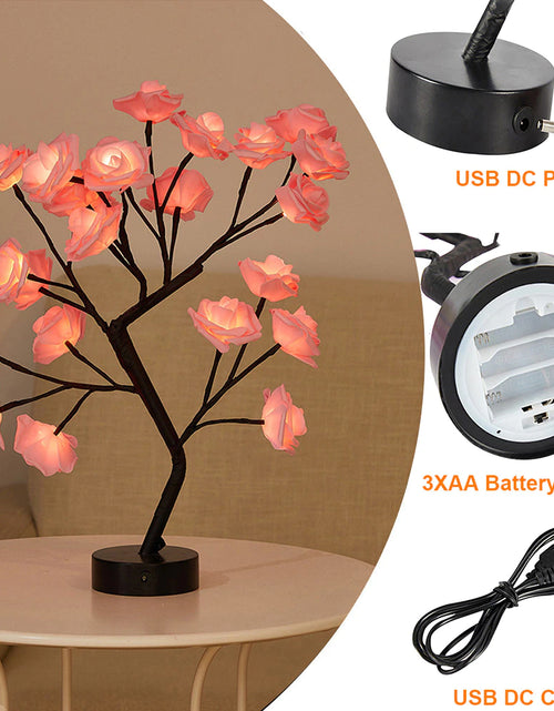 Load image into Gallery viewer, USB Battery Operated LED Table Lamp Rose Flower Bonsai Tree Night Lights Garland Bedroom Decoration Christmas Lights Home Decor
