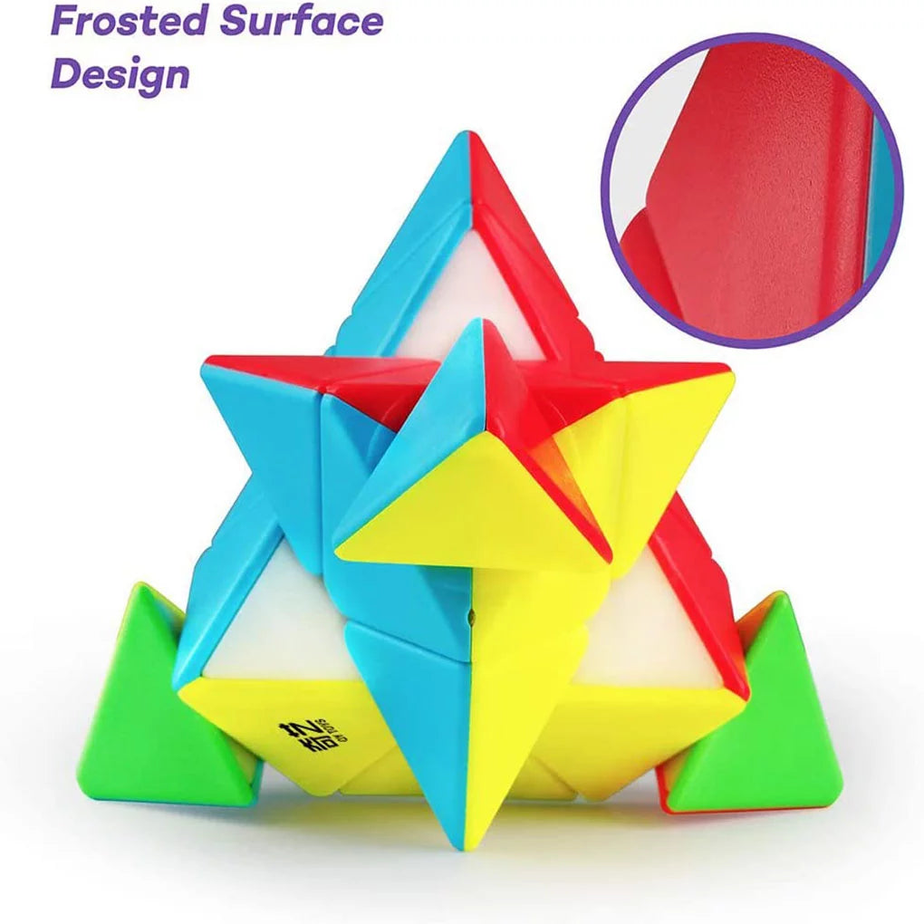 QYTOYS Qiming Pyramid Speed Cube Stickerless Triangle Cube 3X3 Puzzle