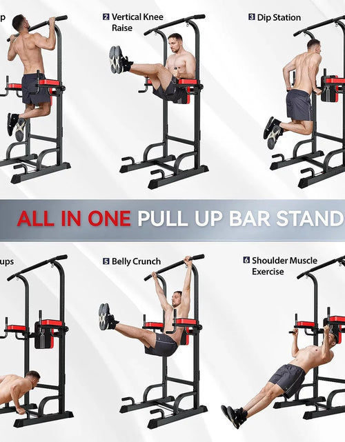 Load image into Gallery viewer, Body Champ Multifunction Power Tower Dip Station Pull up Bar Power Rack for Home Gym Strength Training Workout Equipment Max Weight 480Lbs
