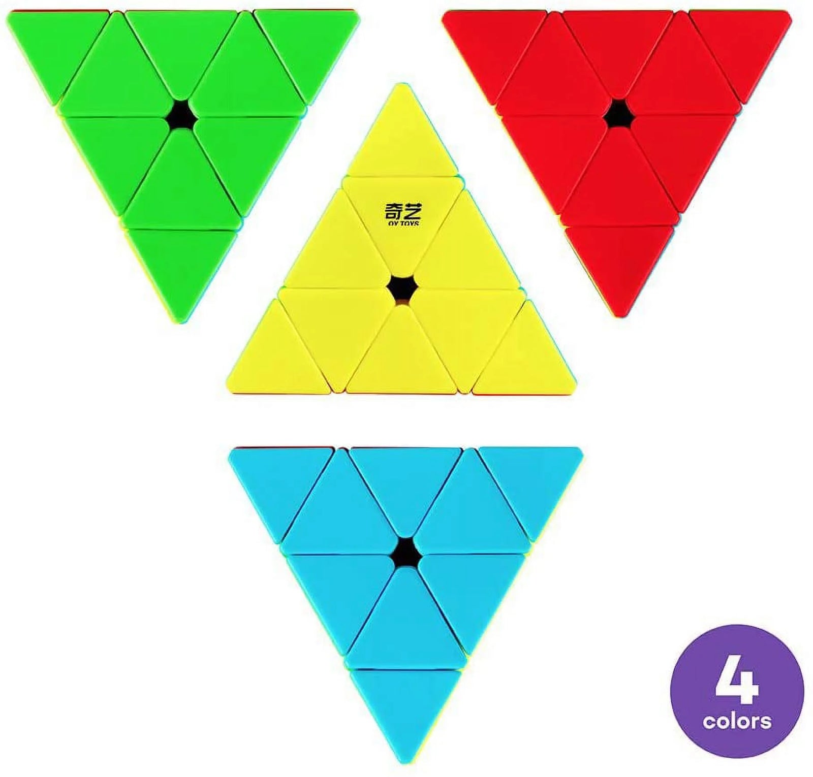 QYTOYS Qiming Pyramid Speed Cube Stickerless Triangle Cube 3X3 Puzzle