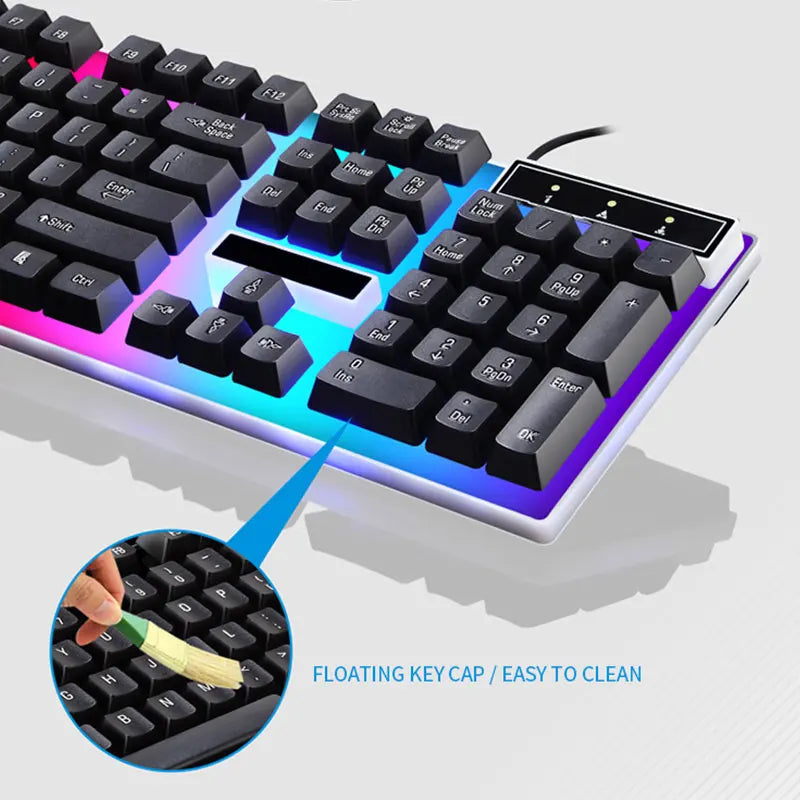 RGB Gaming Keyboard Gamer Keyboard and Mouse Kit Wired Mechanical Keyboard Gaming Keyboard and Mouse Combo for Windows PC Gamers