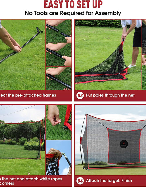 Load image into Gallery viewer, Golf Hitting Net Heavy Duty Golf Practice Net for Backyard Driving Golf Net with High Impact Chipping Hitting Target Golf Driving Practice Net Include Carry Bag Golf Balls for Indoor Outdoor
