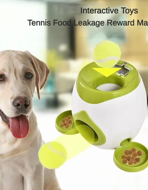 Load image into Gallery viewer, Pet Interactive Toy Tennis Ball Launcher 2 in 1 Automatic Throwing Device Training Reward Machine Pet Fun Feeder Interactive Toy
