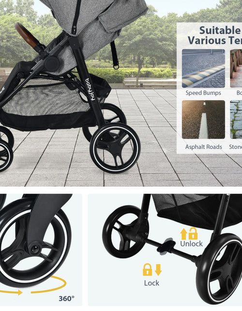 Load image into Gallery viewer, High Landscape Baby Stroller with Easy One-Hand Fold Design
