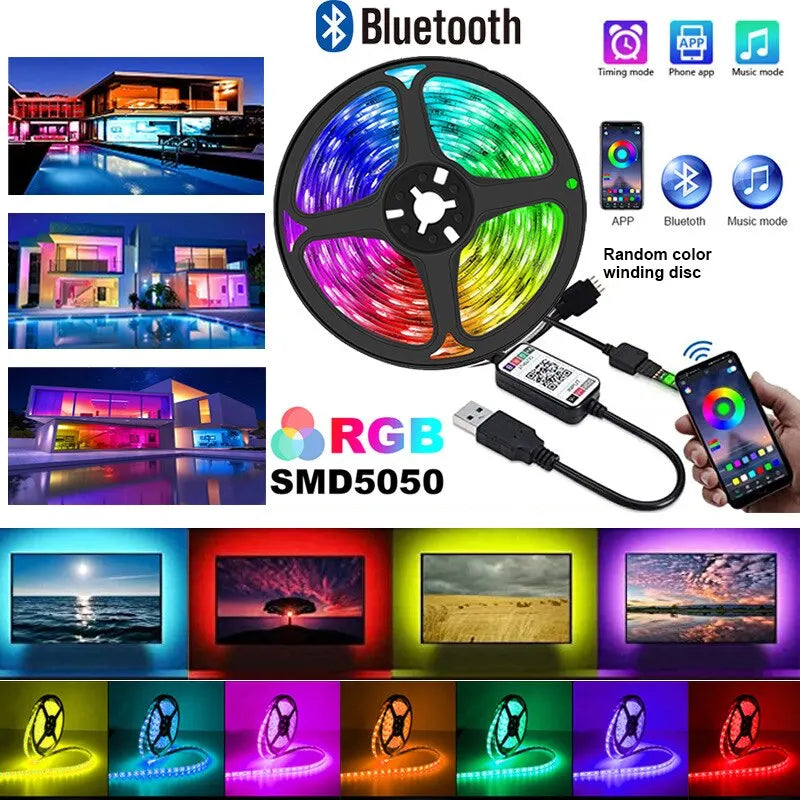 Background Atmosphere Light Strips 5050Rgb Color Bluetooth 5V Light Set TV Bedside Bar Atmosphere Light